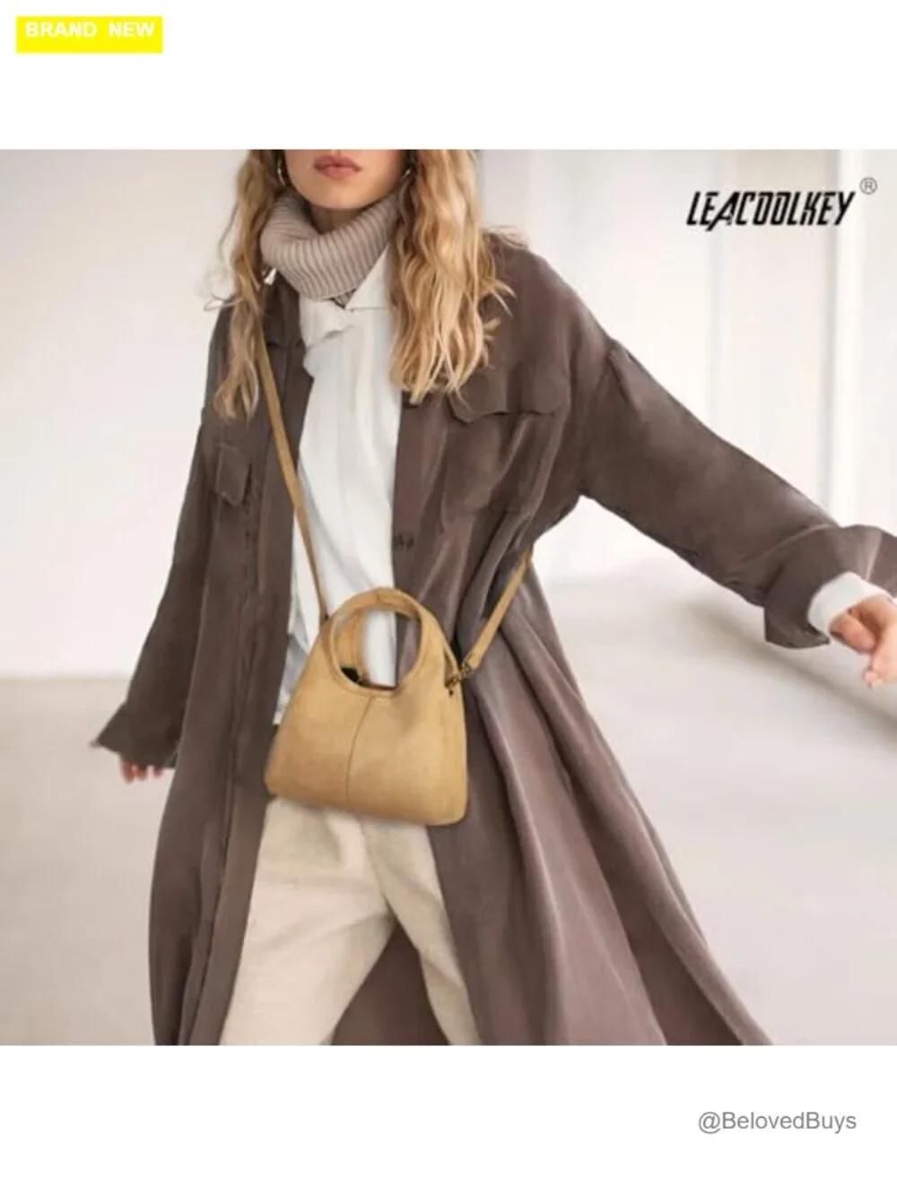 Faux Suede Top Handle Handbag Crossbody Satchel Purse Women Shoulder Bag